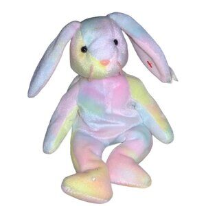 Ty Beanie Baby Hippie Bunny Pastel Tie-Dye Plush Toy 1998 Original With Tags
